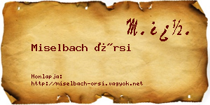Miselbach Örsi névjegykártya